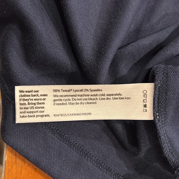 Eileen Fisher navy blue midi length tank dress size Medium - Picture 7 of 12